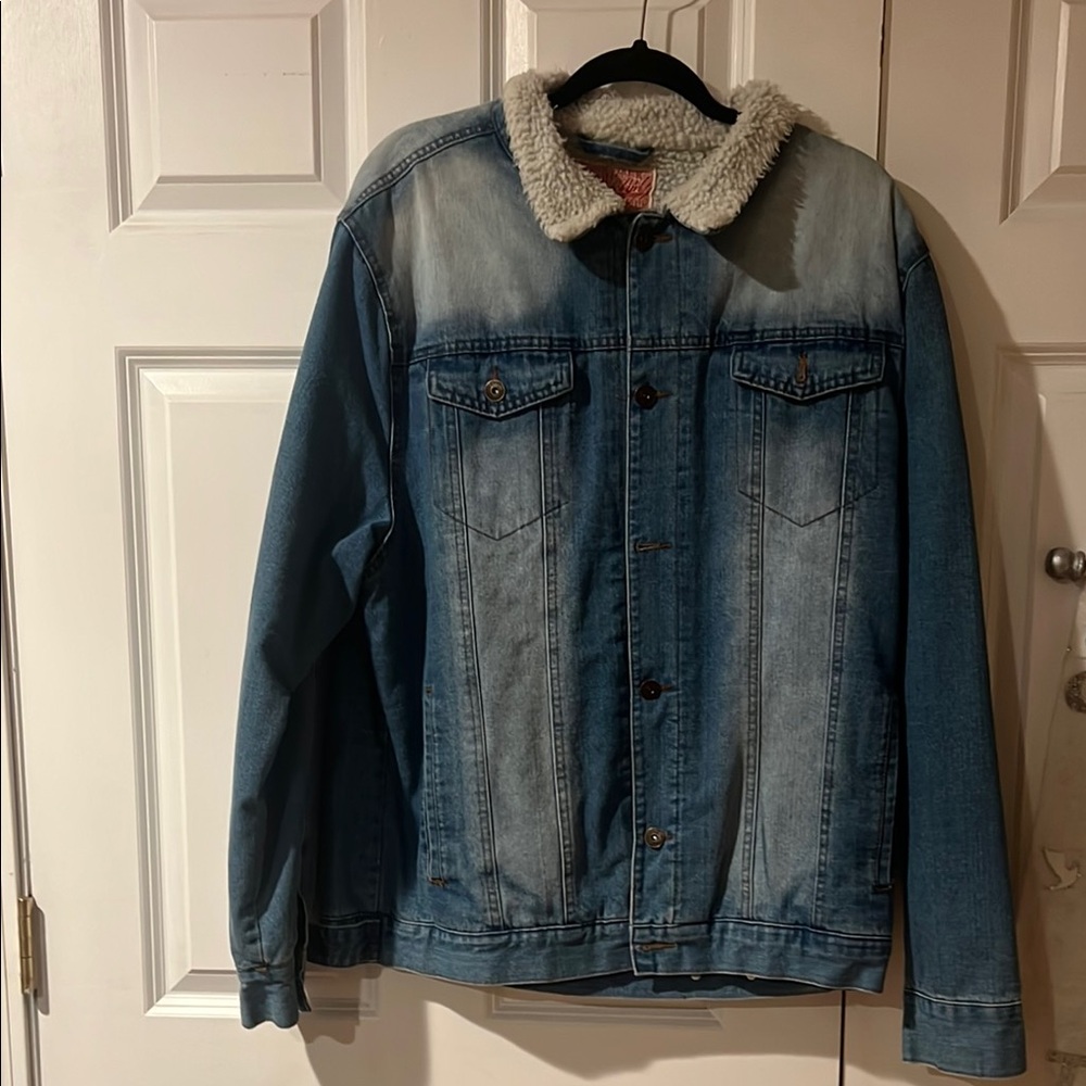 Denim Sherpa-Lined Jacket